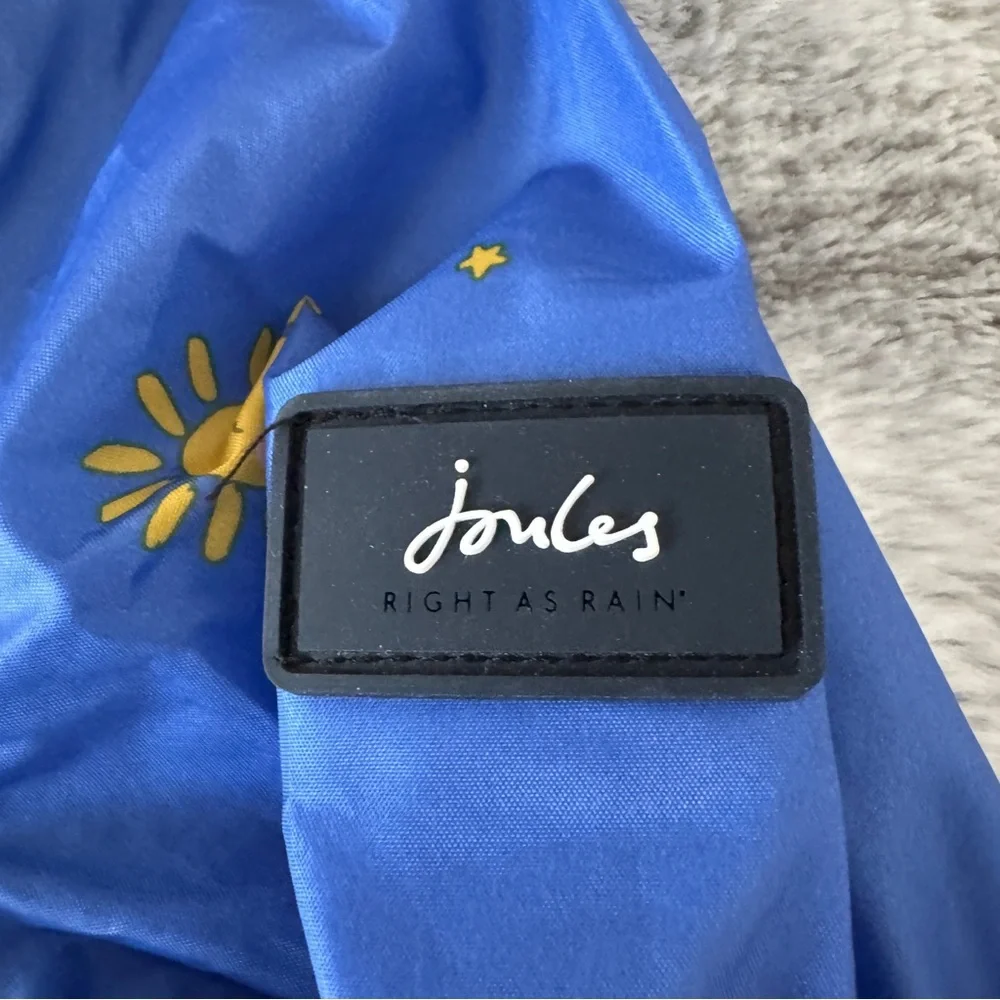 Joules Girls Raincoat Go Lightly Size 10 Blue Sky Icons Right As Rain Collection